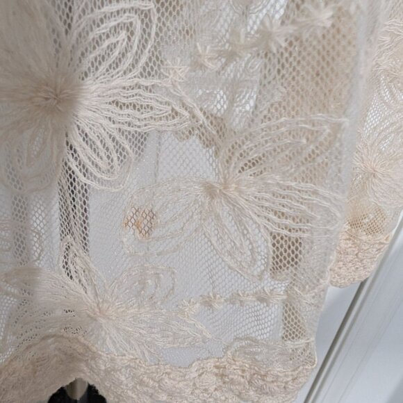 Cato Floral Lace Cardigan Womens Size 22/24W Cream Boho V Neck Lightweight Sheer - Picture 9 of 15